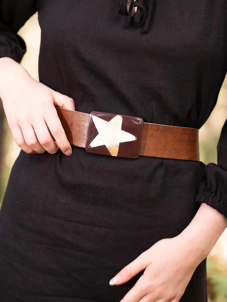 Stellar Leather Belt Rectangle Eumundi Style
