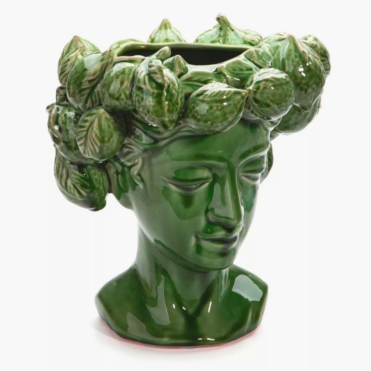 lemon-head-lady-vase-green-25x27cm-mediterranean-markets-eumundi-style