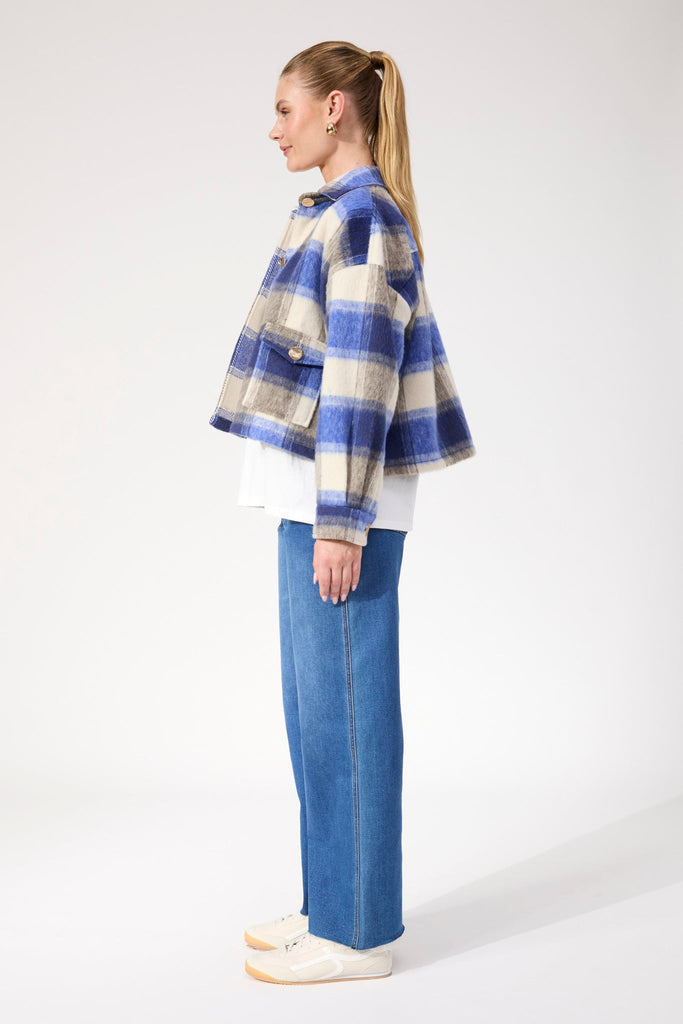 Fargo Cropped Jacket - Blue – Eumundi Style