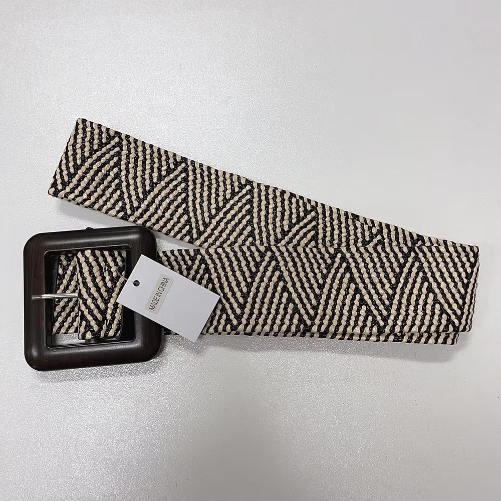 Elastic Belt - Wrapped Buckle - Black & Natural – Eumundi Style