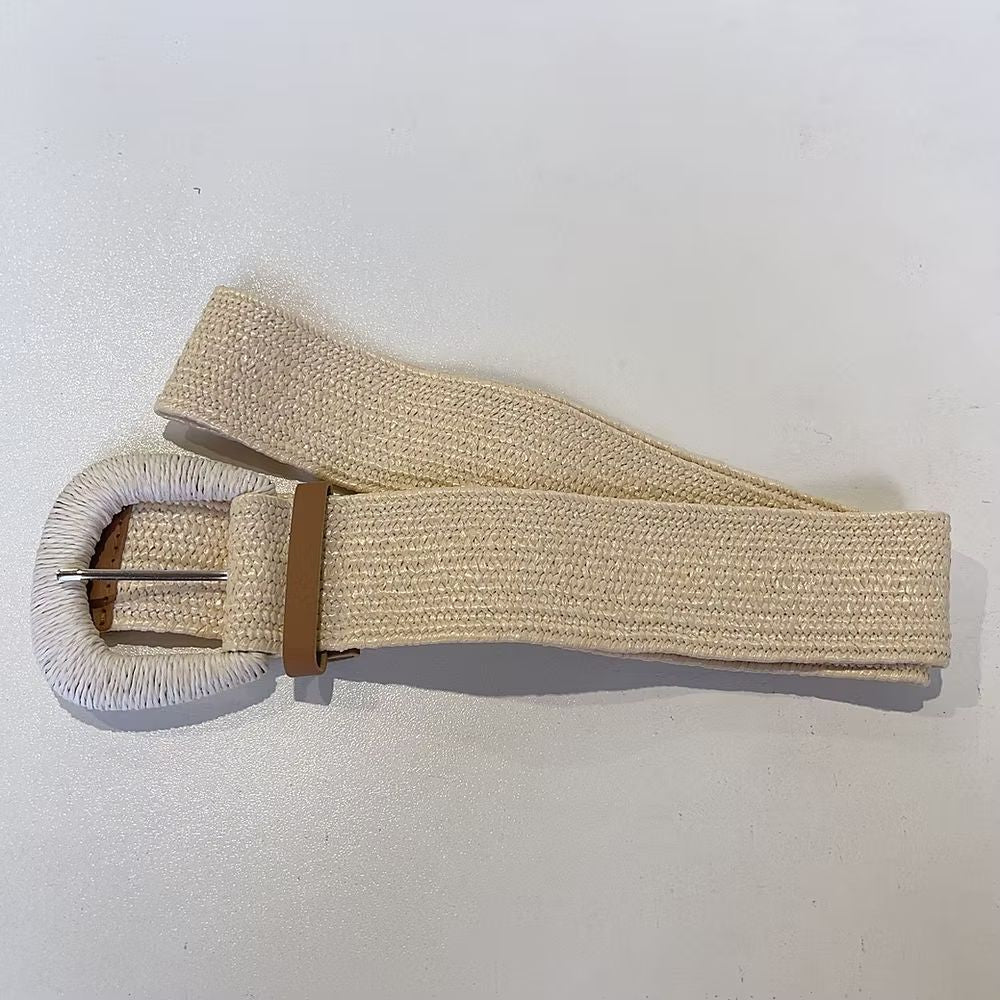 Elastic Belt - Wrapped Buckle - Cream – Eumundi Style
