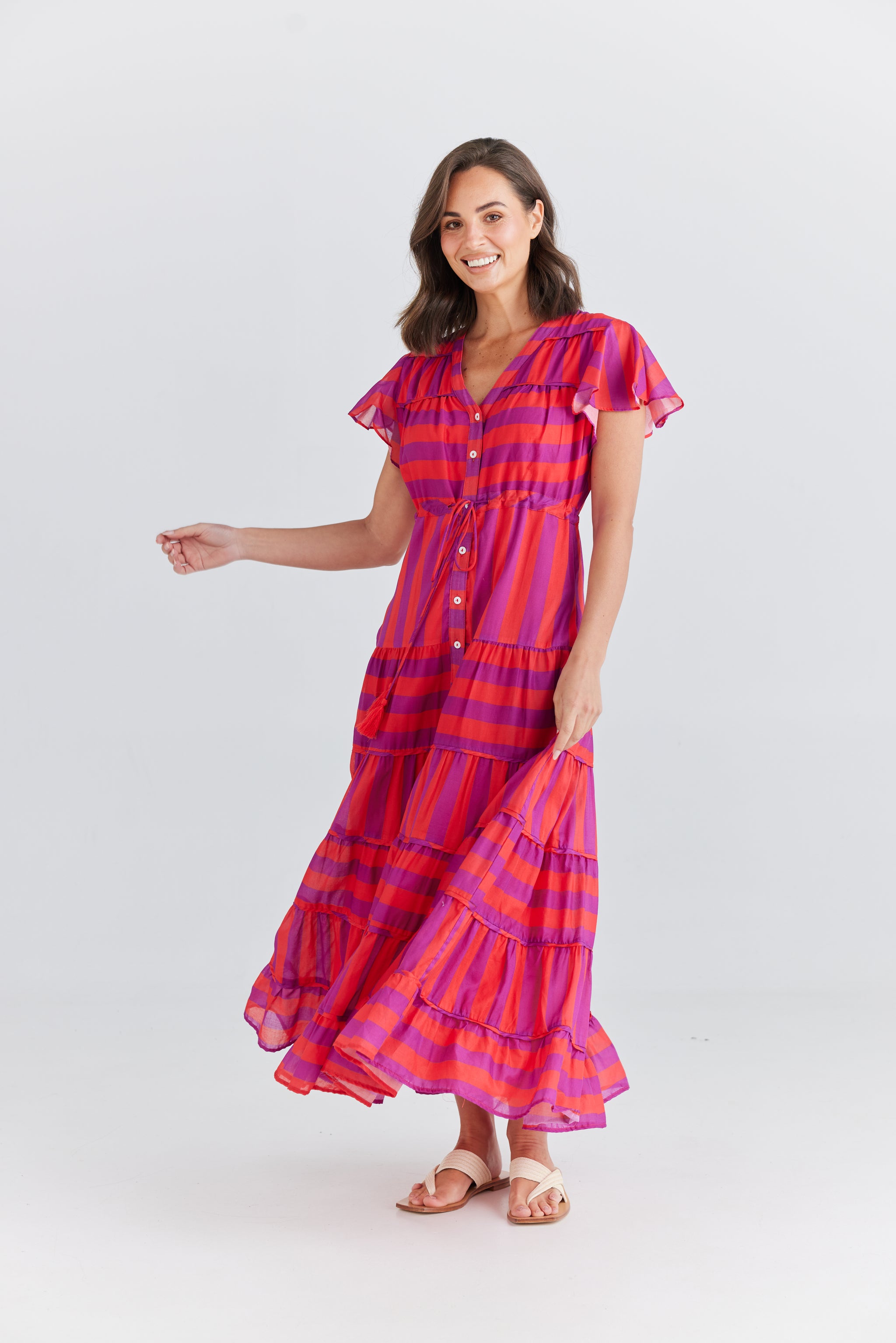 Delilah Dress in Yuzu Stripe Delilah Dress in Yuzu Stripe