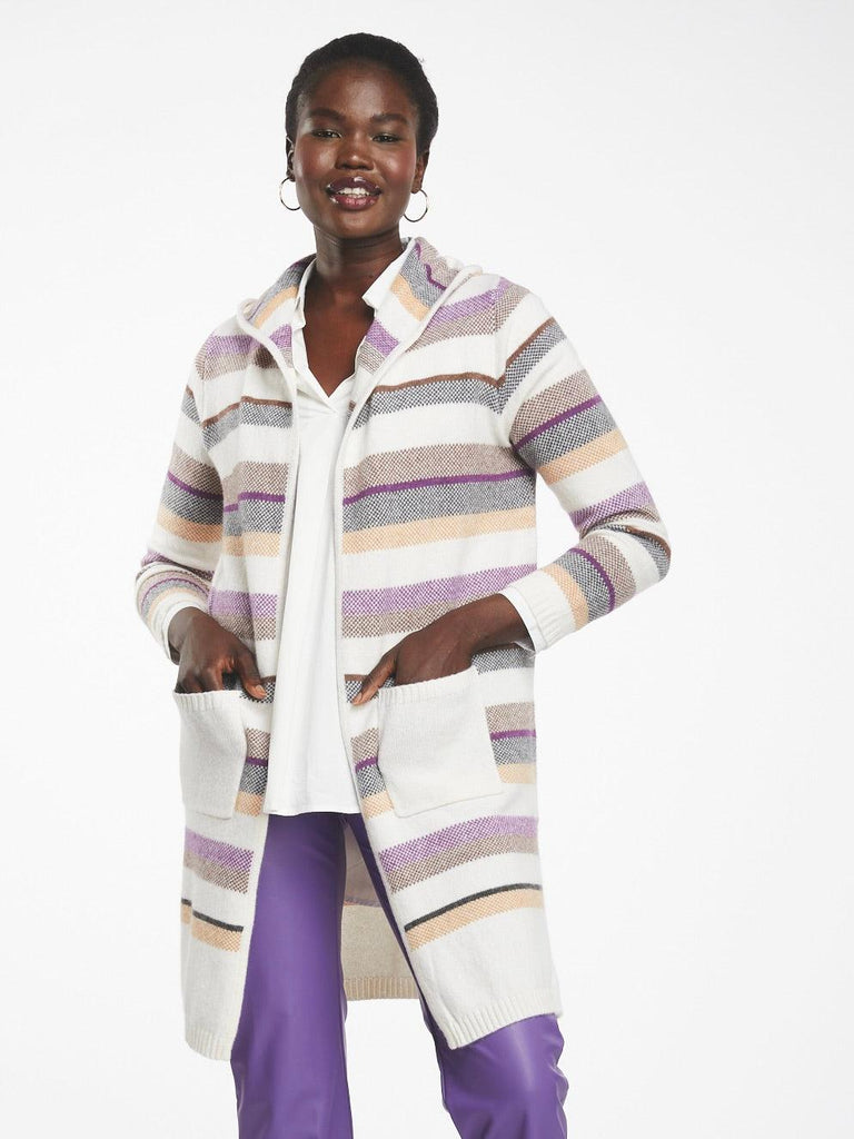 Birdseye Cardi in Snow - EumundiStyle