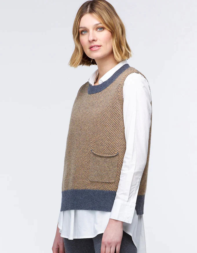 Birdseye Vest in Charcoal - EumundiStyle