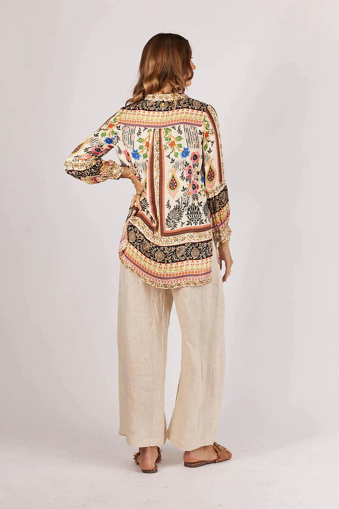 Brocade Shirt - Cream - EumundiStyle