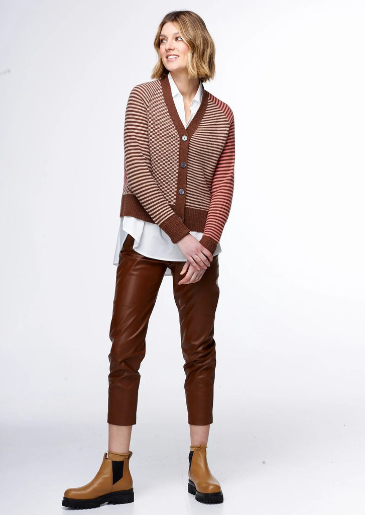 Check Cardi in Timber Combo - EumundiStyle