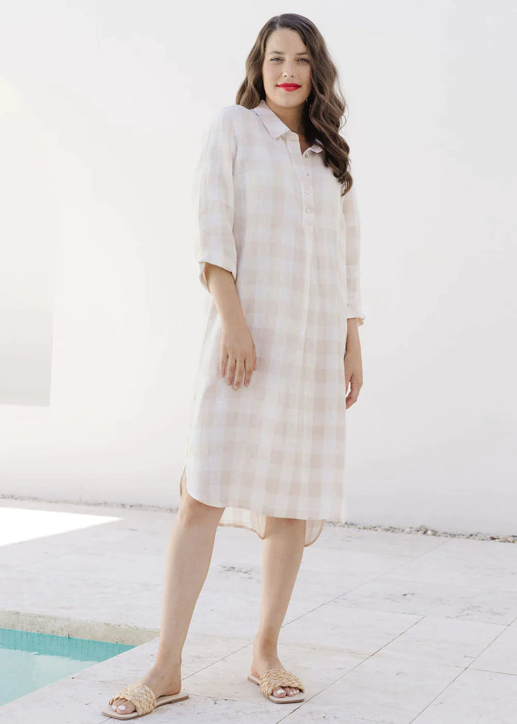 Checkmate Dress - Calico/White Gingham - EumundiStyle