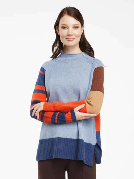 Colour Block Jumper in Jean Combo - EumundiStyle