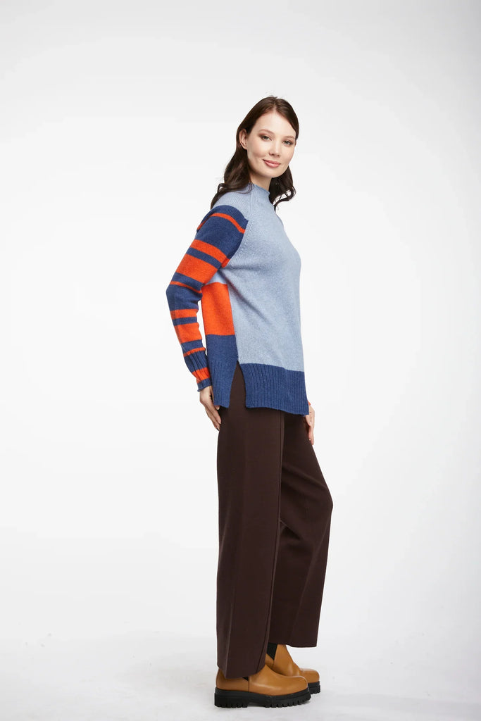 Colour Block Jumper in Jean Combo - EumundiStyle
