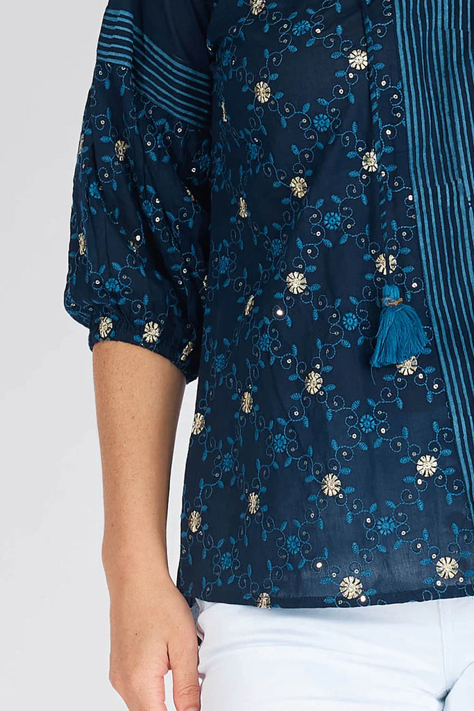 Delvene Top - Navy - EumundiStyle