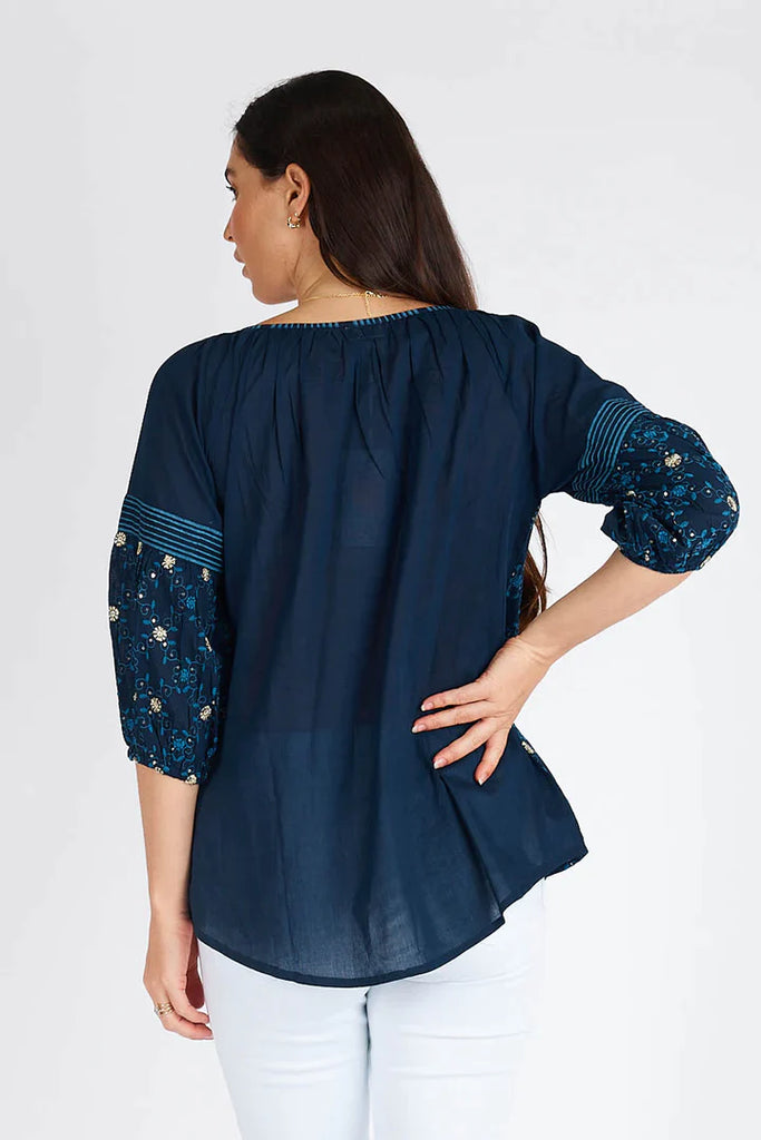 Delvene Top - Navy - EumundiStyle