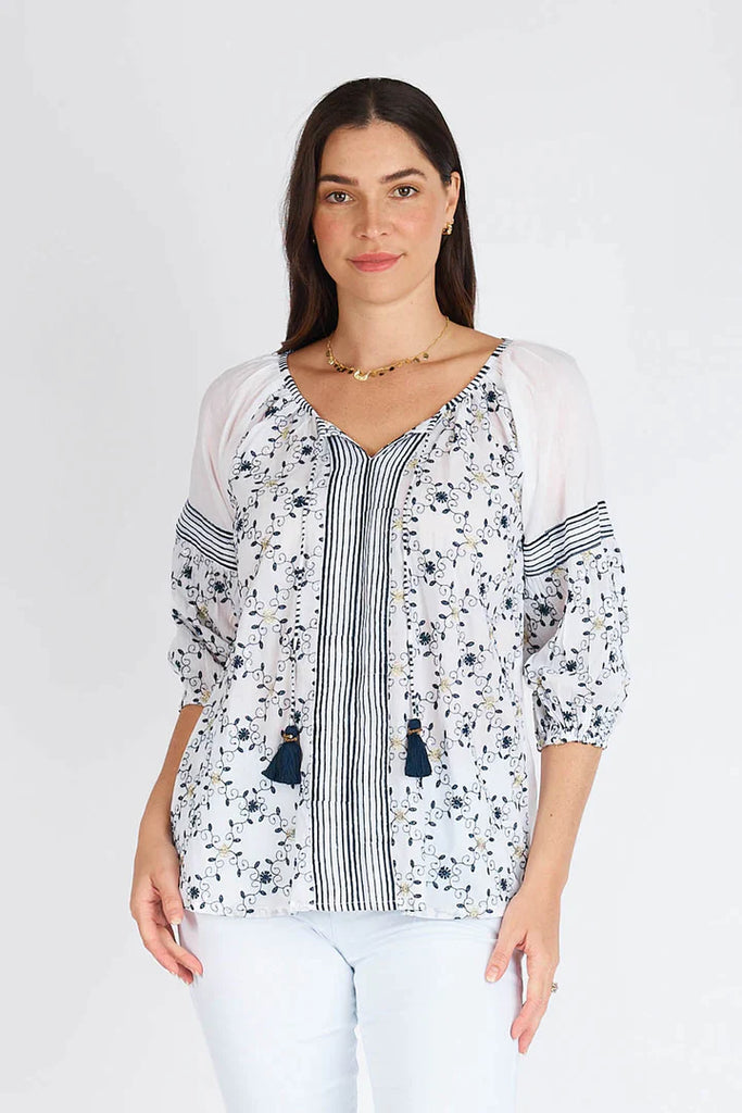 Delvene Top - White - EumundiStyle