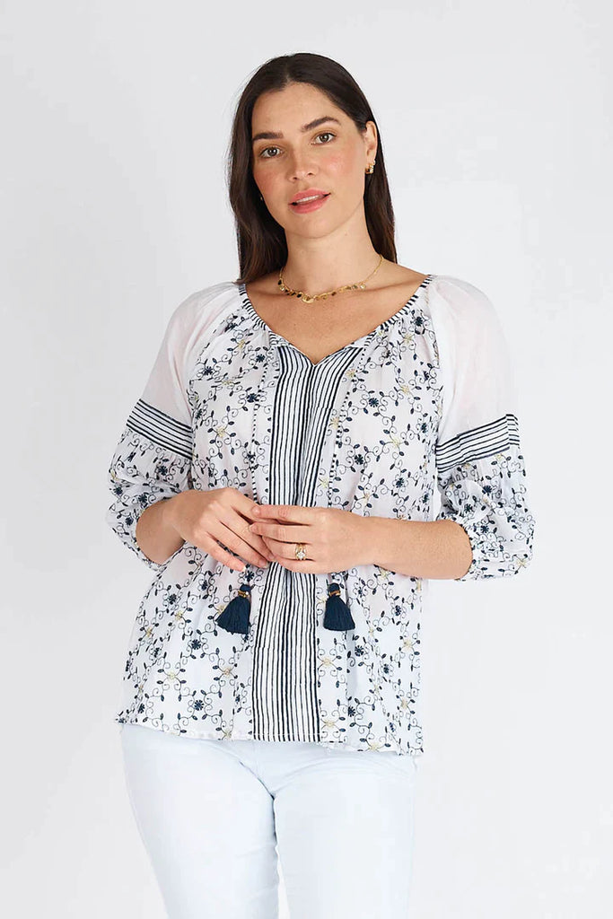 Delvene Top - White - EumundiStyle