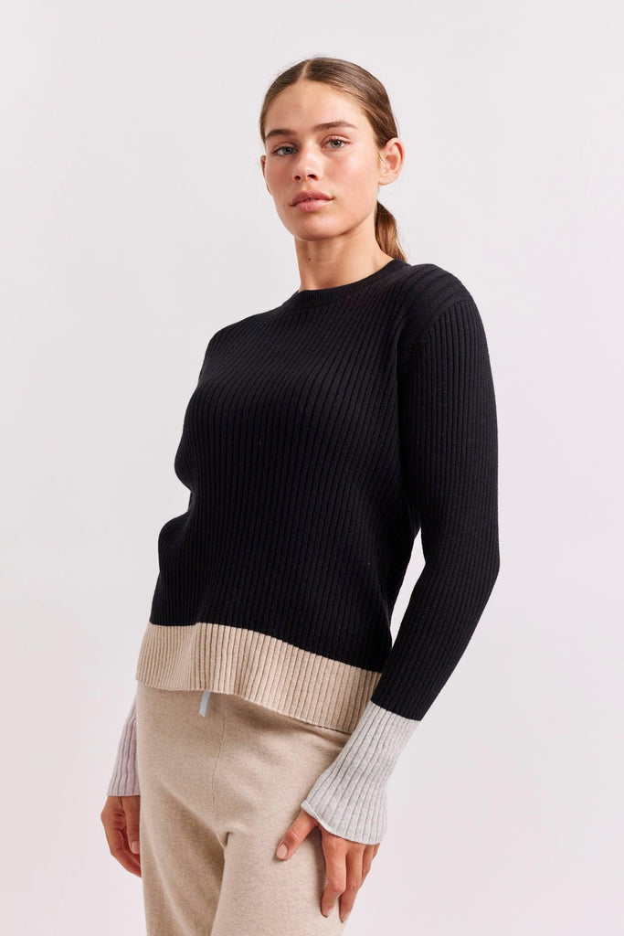 Eclaire Cotton Cashmere Top in Black - EumundiStyle