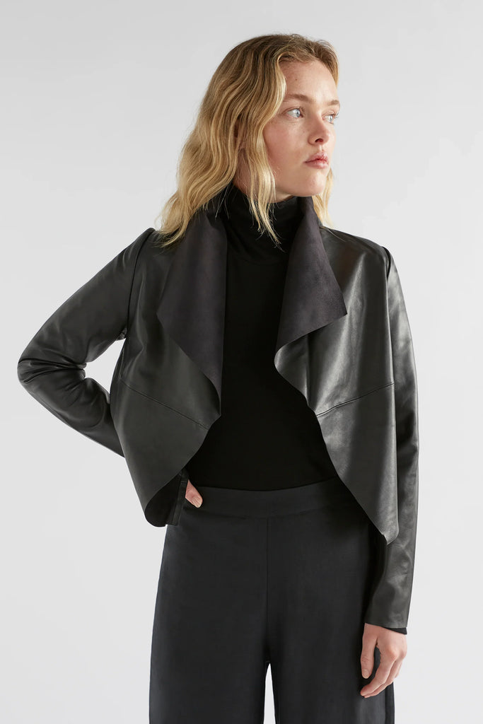 Fine Leather Jacket in Black - EumundiStyle