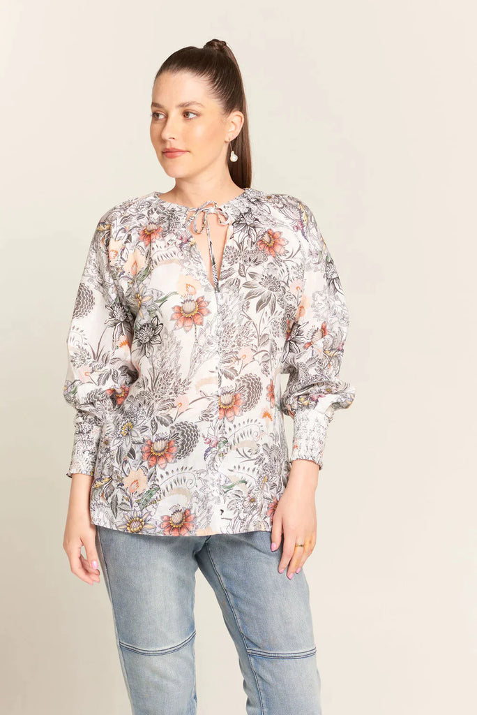 Florence Shirt in Linen Autumnal - EumundiStyle