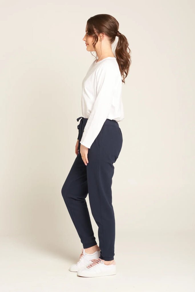 Heather Track Pants in Navy - EumundiStyle