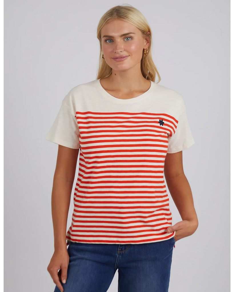 JOAN TEE - TANGELLO AND PEARL STRIPE - EumundiStyle