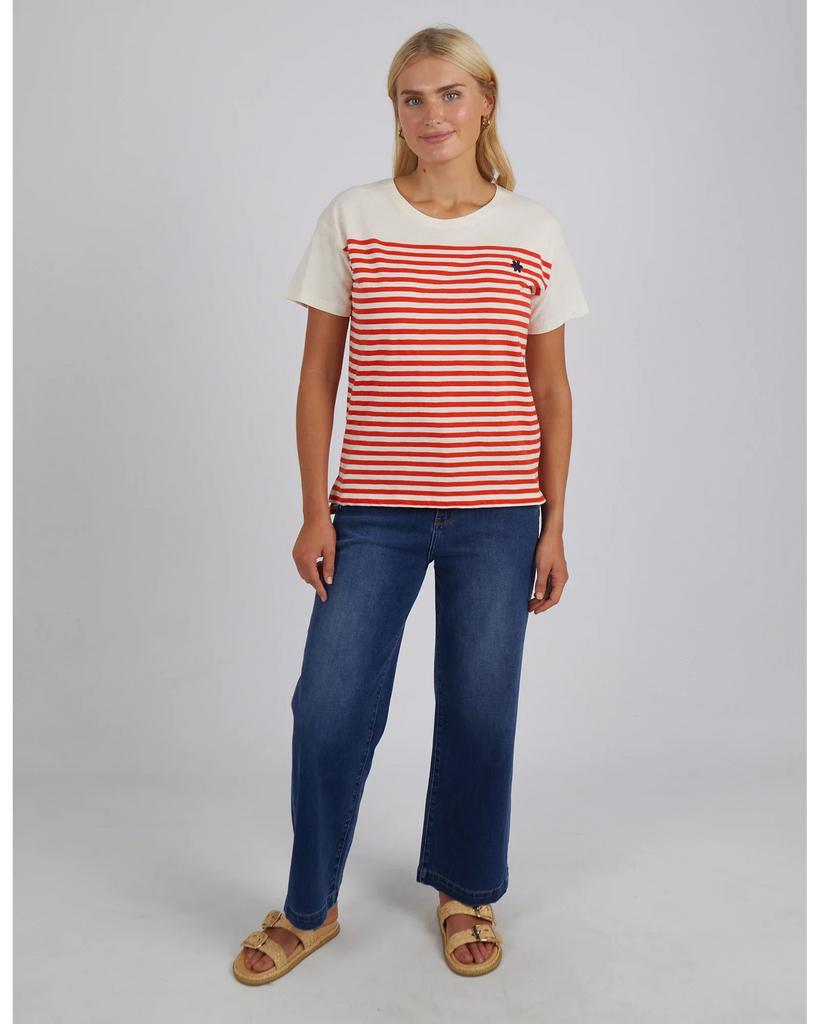 JOAN TEE - TANGELLO AND PEARL STRIPE - EumundiStyle