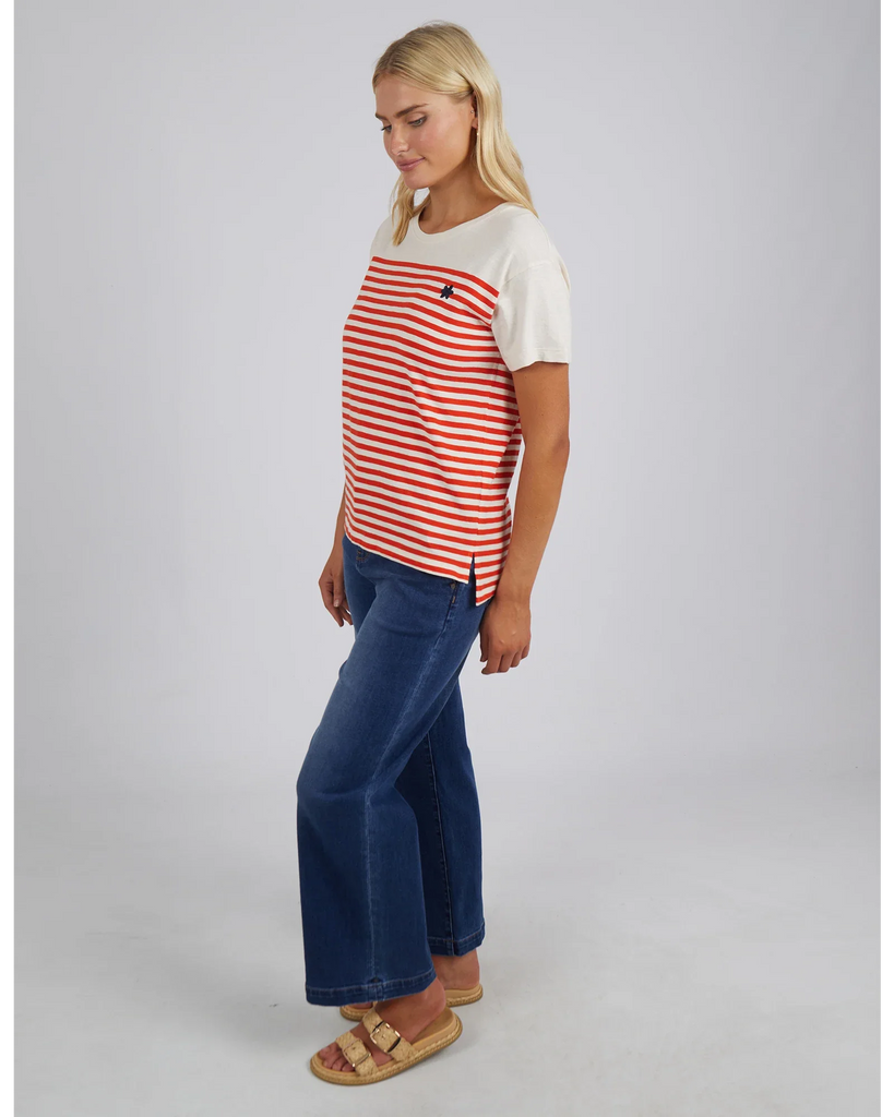 JOAN TEE - TANGELLO AND PEARL STRIPE - EumundiStyle