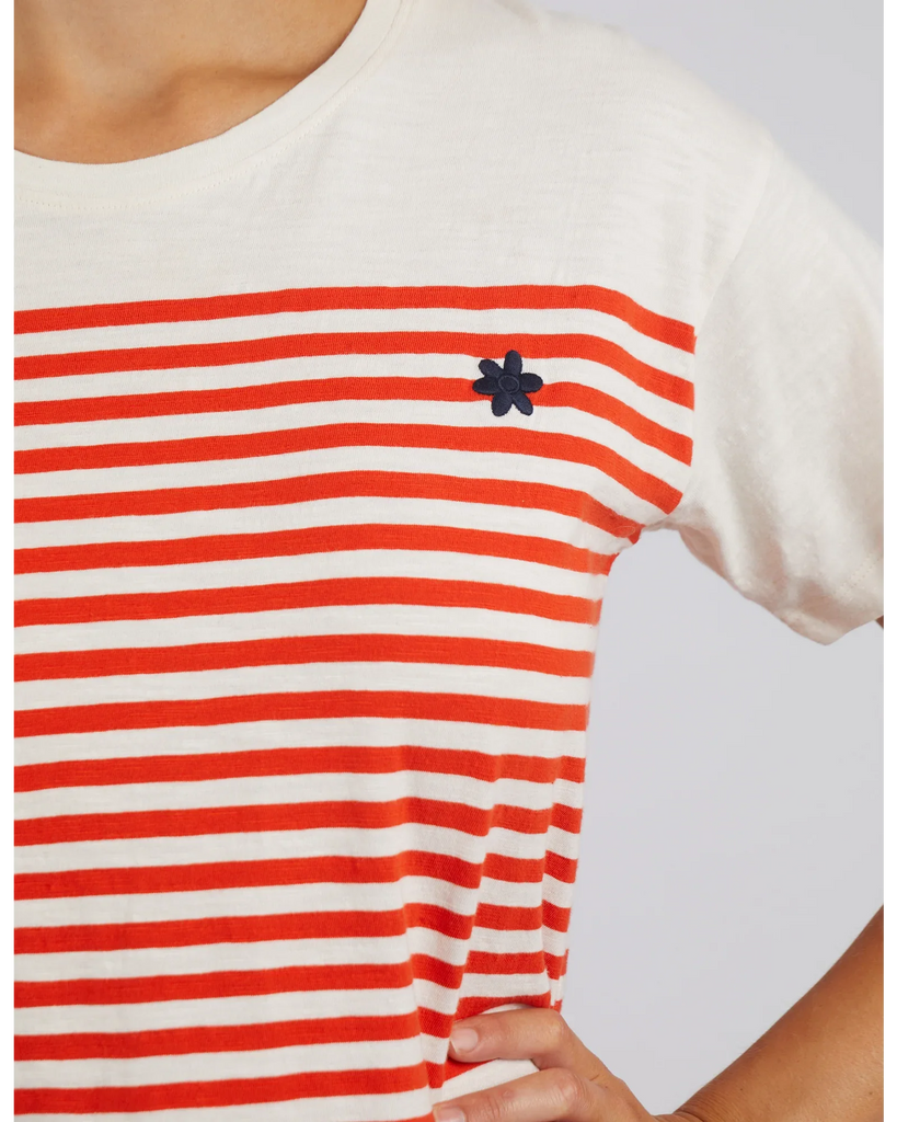 JOAN TEE - TANGELLO AND PEARL STRIPE - EumundiStyle