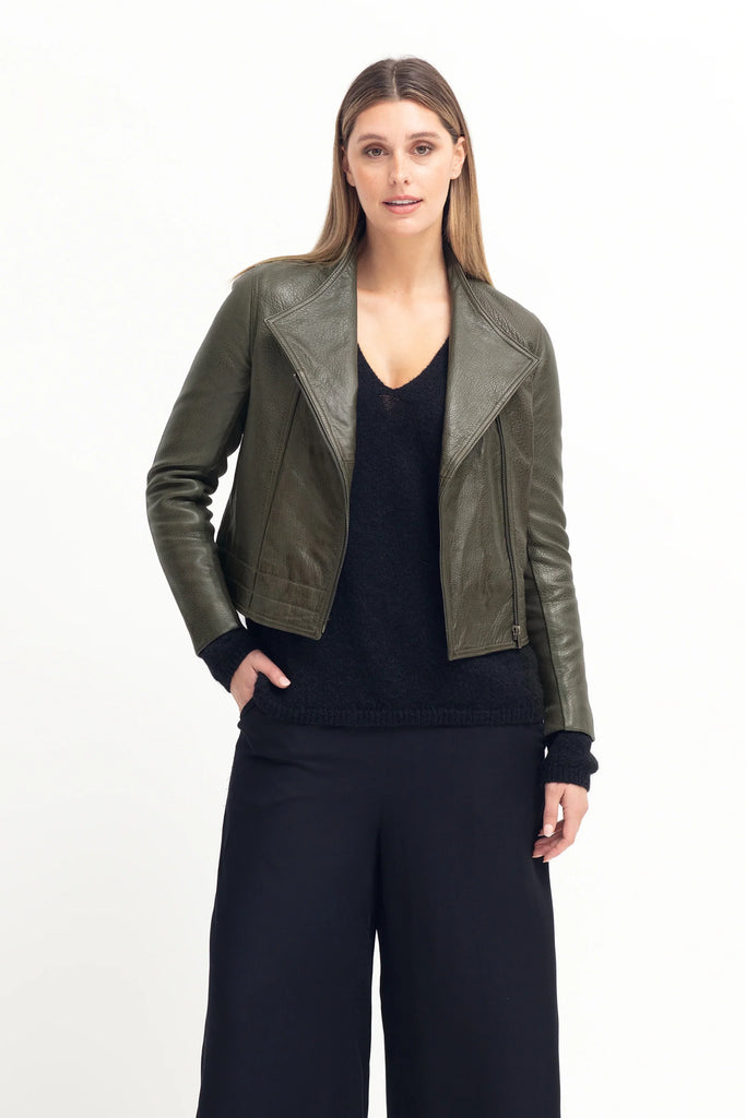 Lader Leather Jacket -Tarmac - EumundiStyle