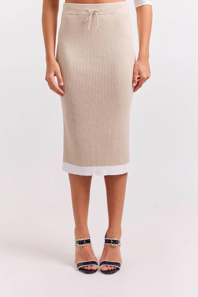 Lottie Cotton Cashmere Skirt in Vellum - EumundiStyle