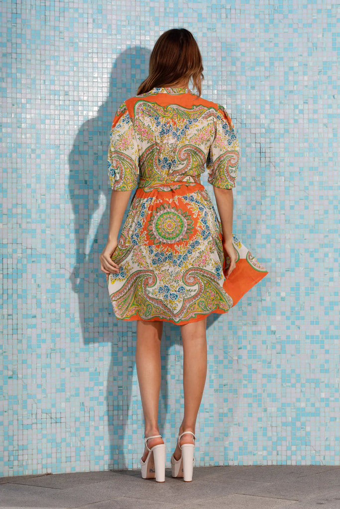 Marilyn Midi Dress - Tinker Orange - EumundiStyle