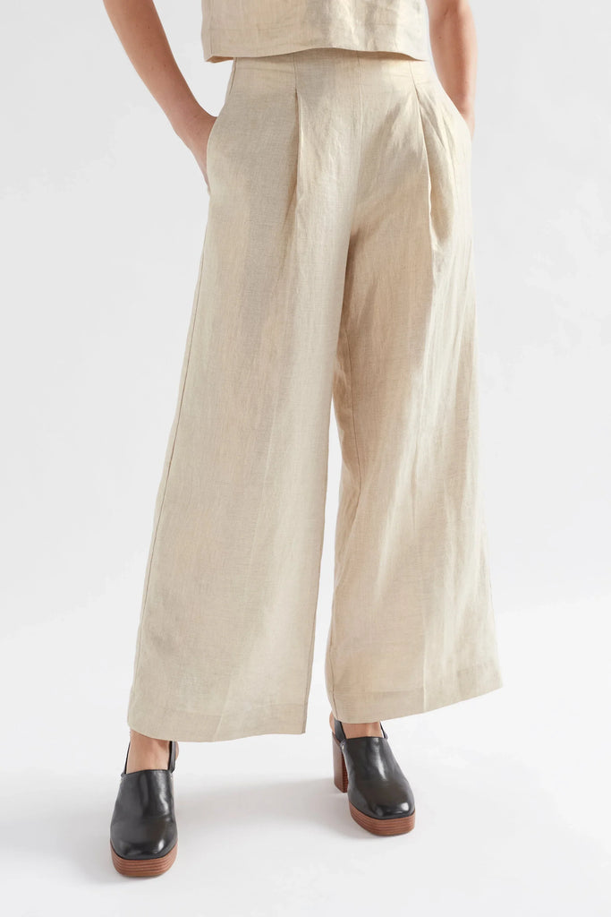Metalen Pant - Gold Linen - EumundiStyle