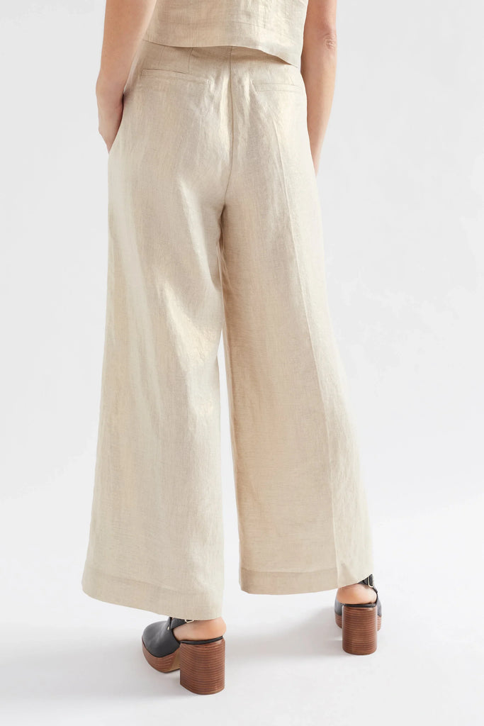 Metalen Pant - Gold Linen - EumundiStyle