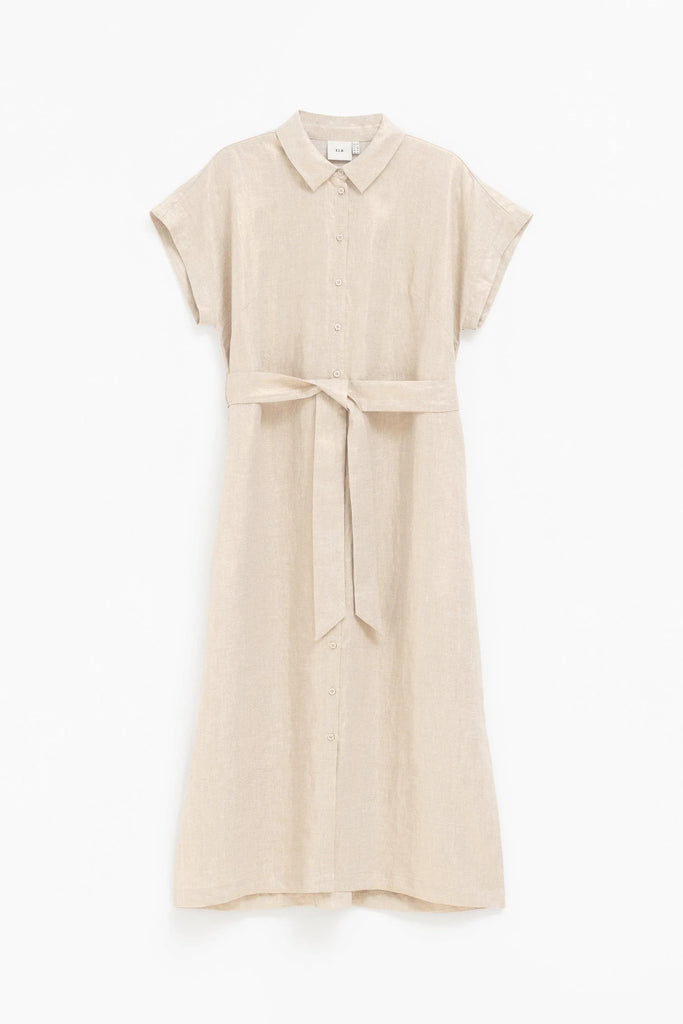 Metalen Shirt Dress - Gold Linen - EumundiStyle