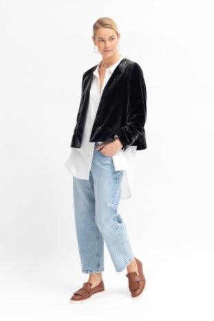Metti Velvet Jacket in Charcoal - EumundiStyle