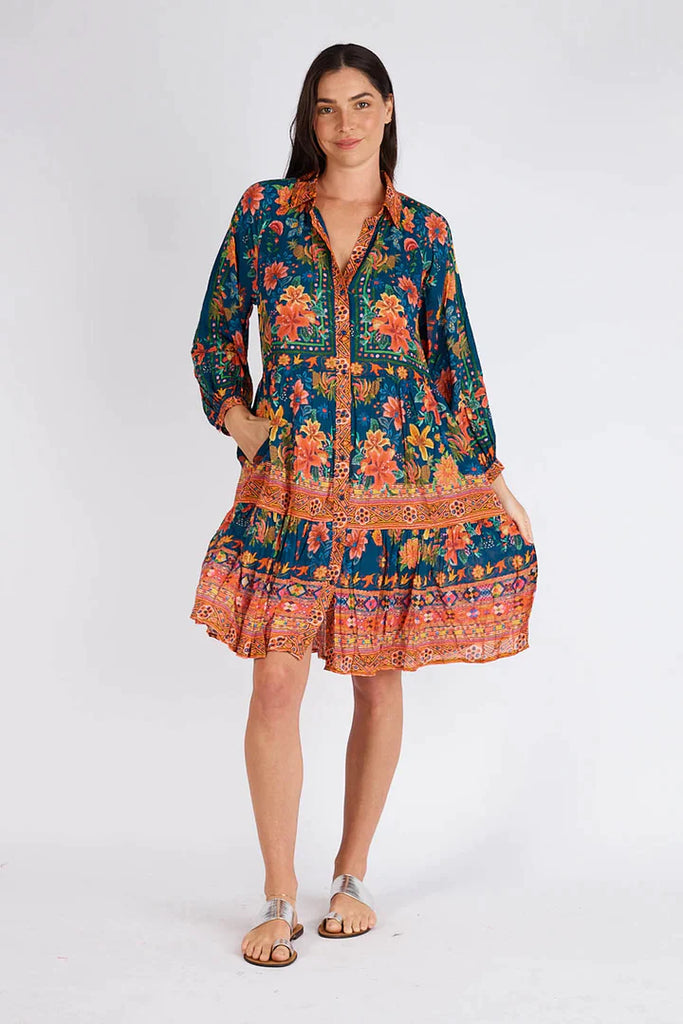Miller Tiered Dress - Navy - EumundiStyle