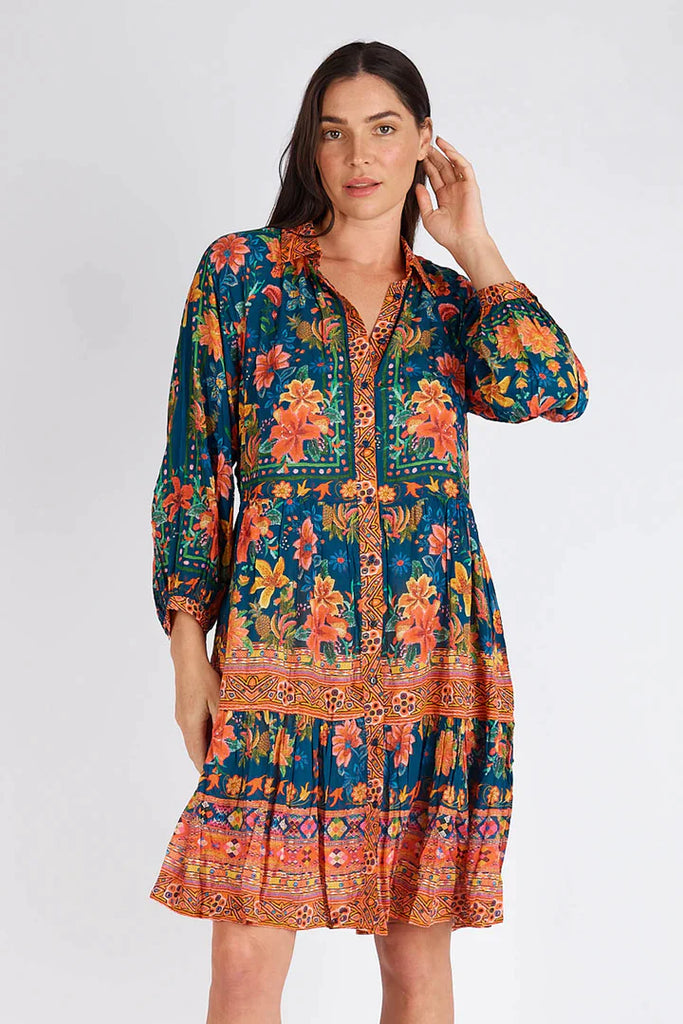 Miller Tiered Dress - Navy - EumundiStyle