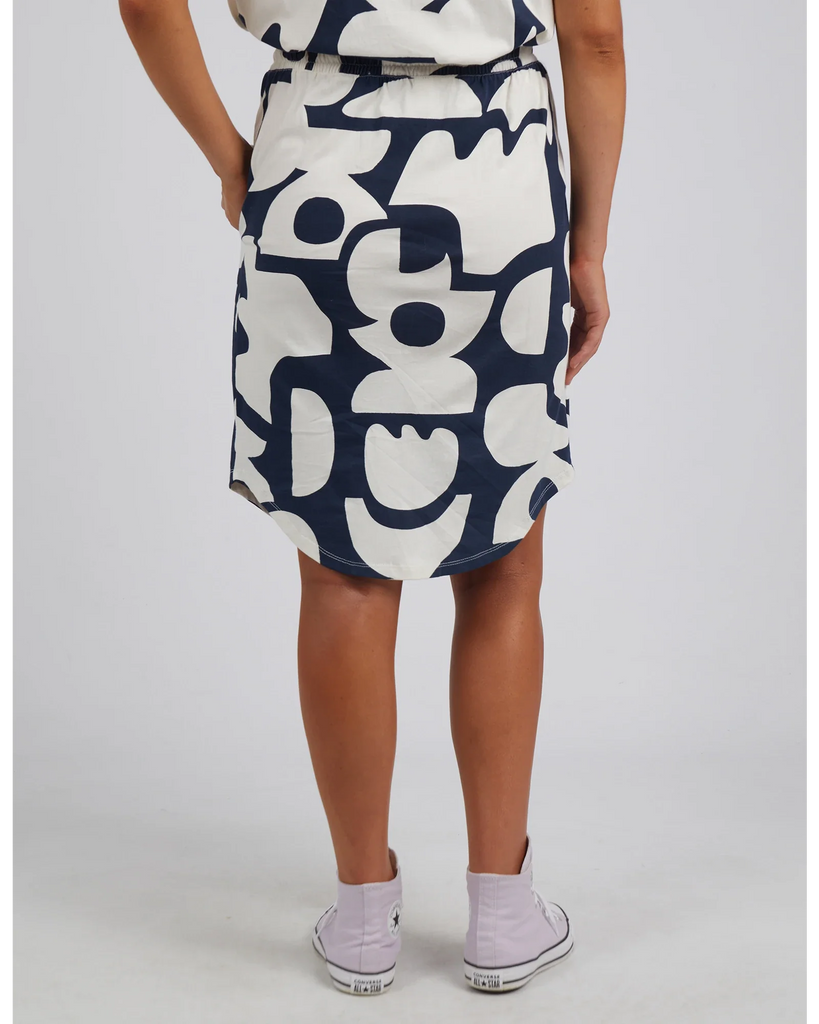 Miro Skirt - NAVY GEOMETRIC YARDAGE - EumundiStyle