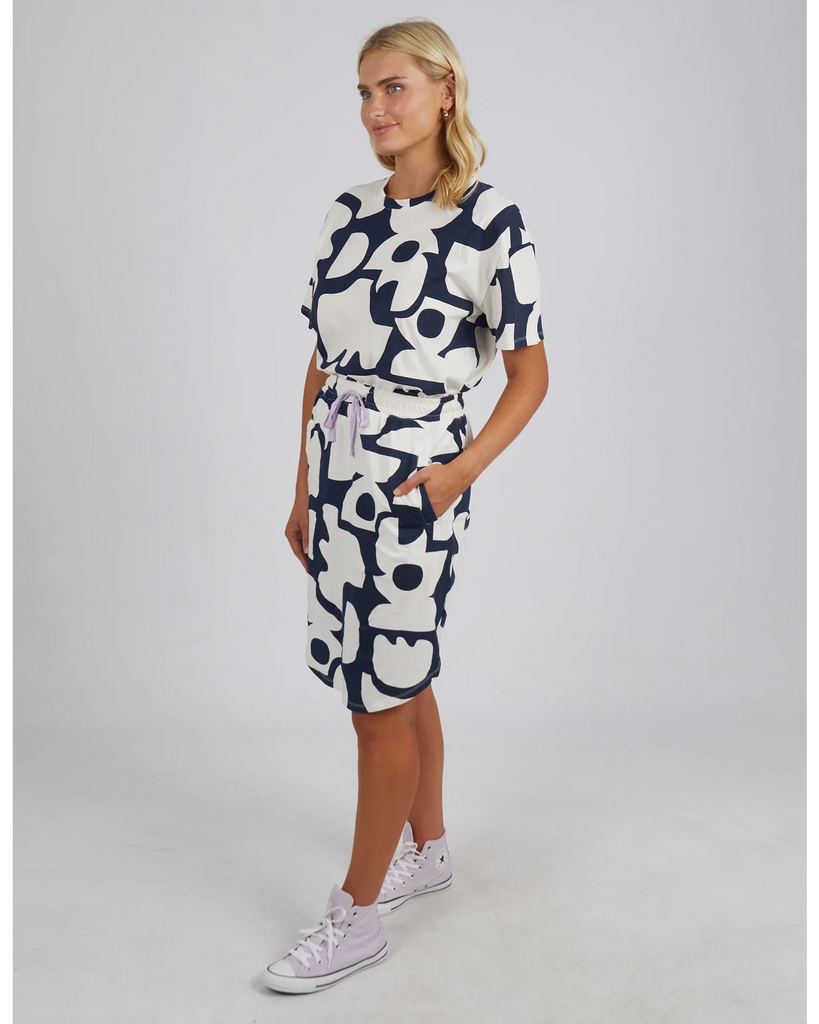 Miro Skirt - NAVY GEOMETRIC YARDAGE - EumundiStyle