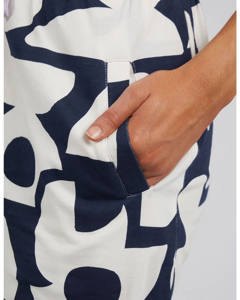 Miro Skirt - NAVY GEOMETRIC YARDAGE - EumundiStyle