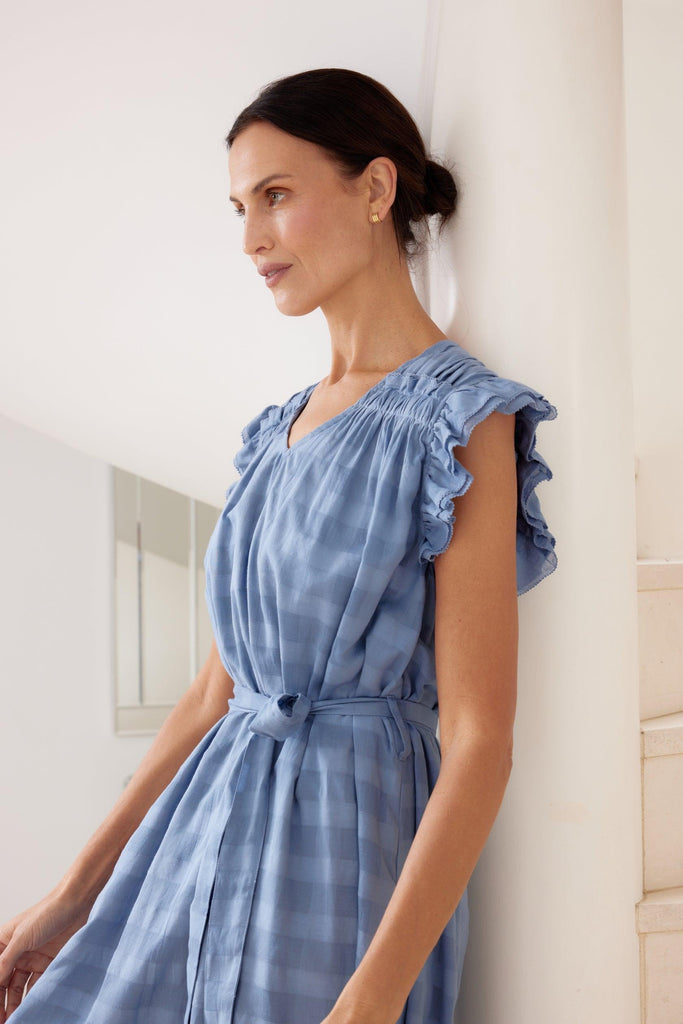 Paz Dress - Faded Denim - EumundiStyle