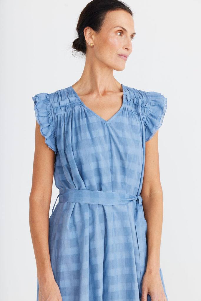 Paz Dress - Faded Denim - EumundiStyle