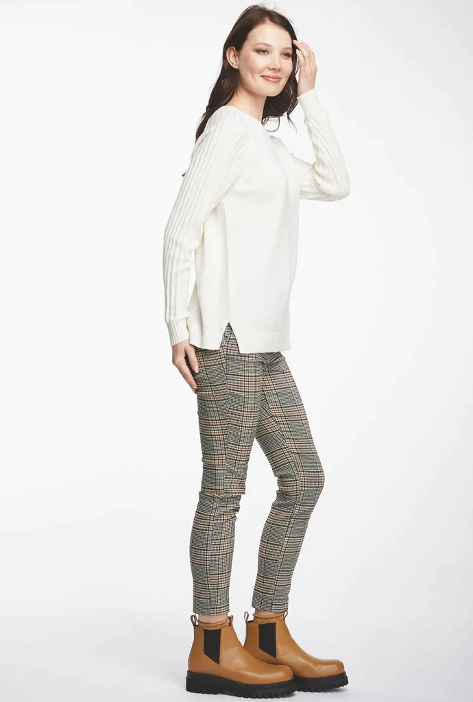Rib Sleeve Crew in Snow - EumundiStyle