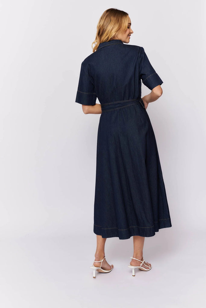 Rizzo Dress in Indigo Denim - EumundiStyle