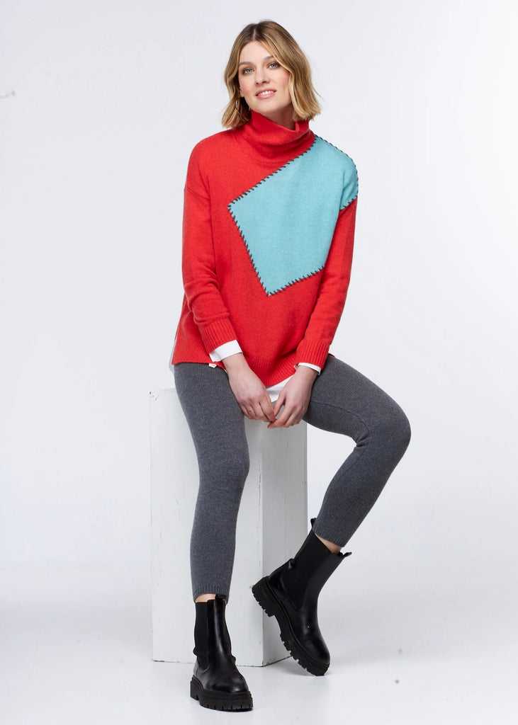 Shoulder Patch Jumper in Tangelo - EumundiStyle
