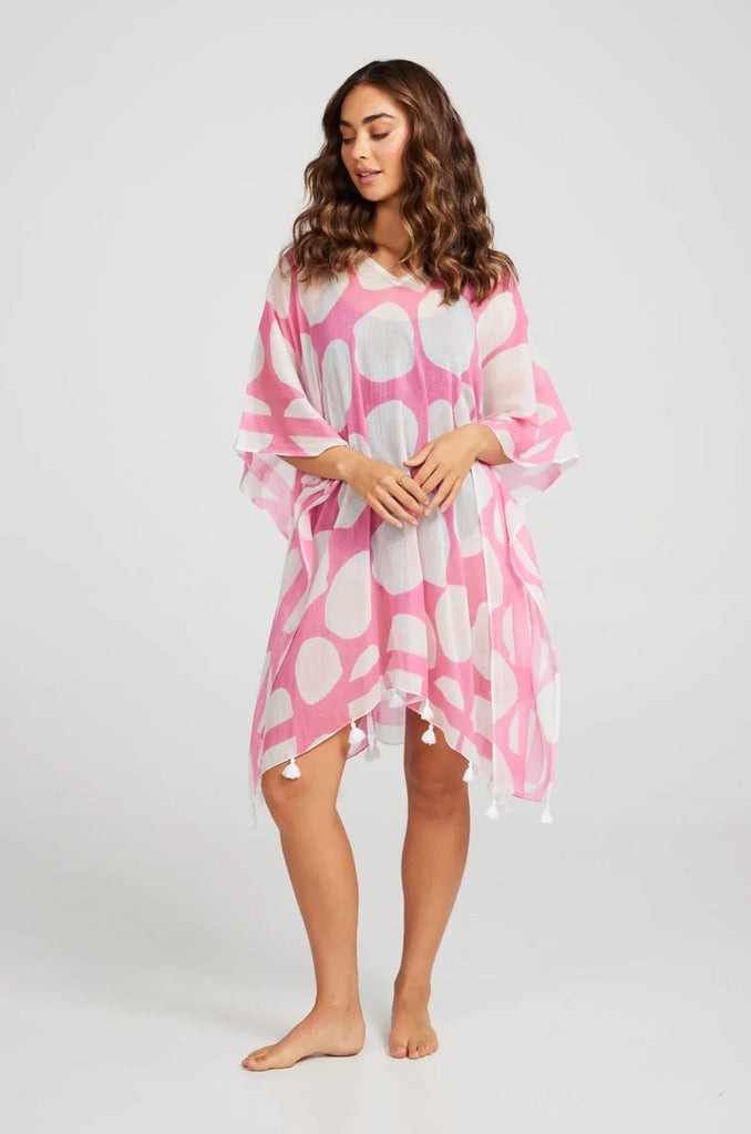 Sierra Kaftan - Hot Pink Keys - EumundiStyle
