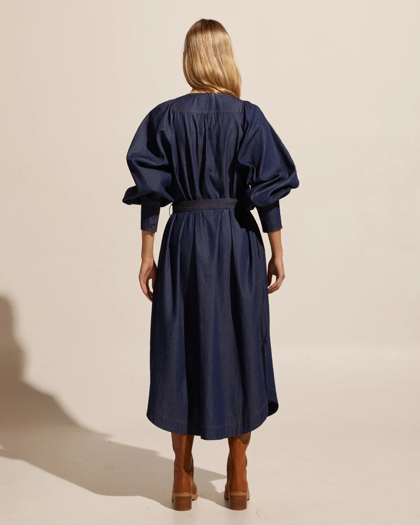 Standpoint Dress in Dark Chambray - EumundiStyle