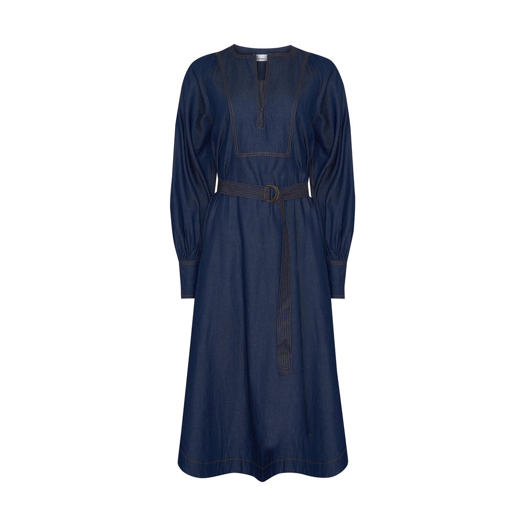 Standpoint Dress in Dark Chambray - EumundiStyle