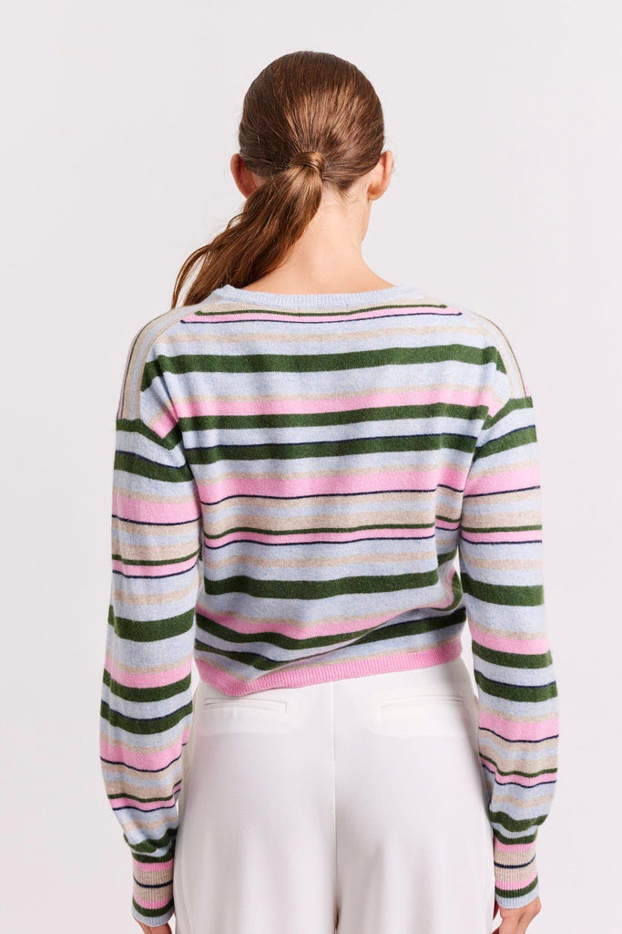 Sydney Stripe Cardi in Navy - EumundiStyle