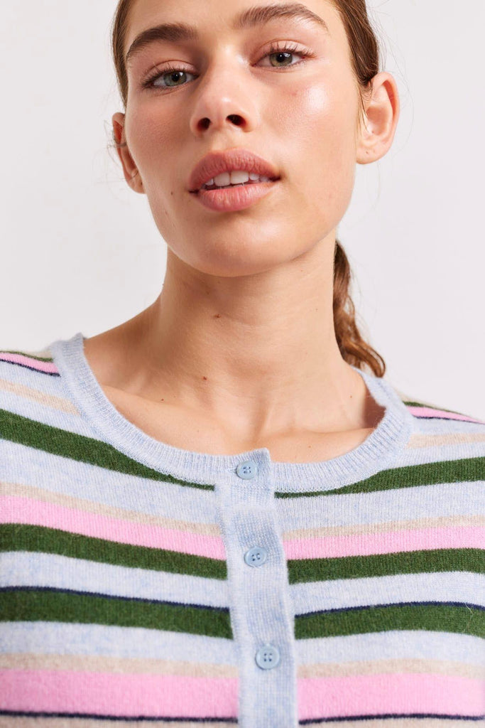 Sydney Stripe Cardi in Navy - EumundiStyle