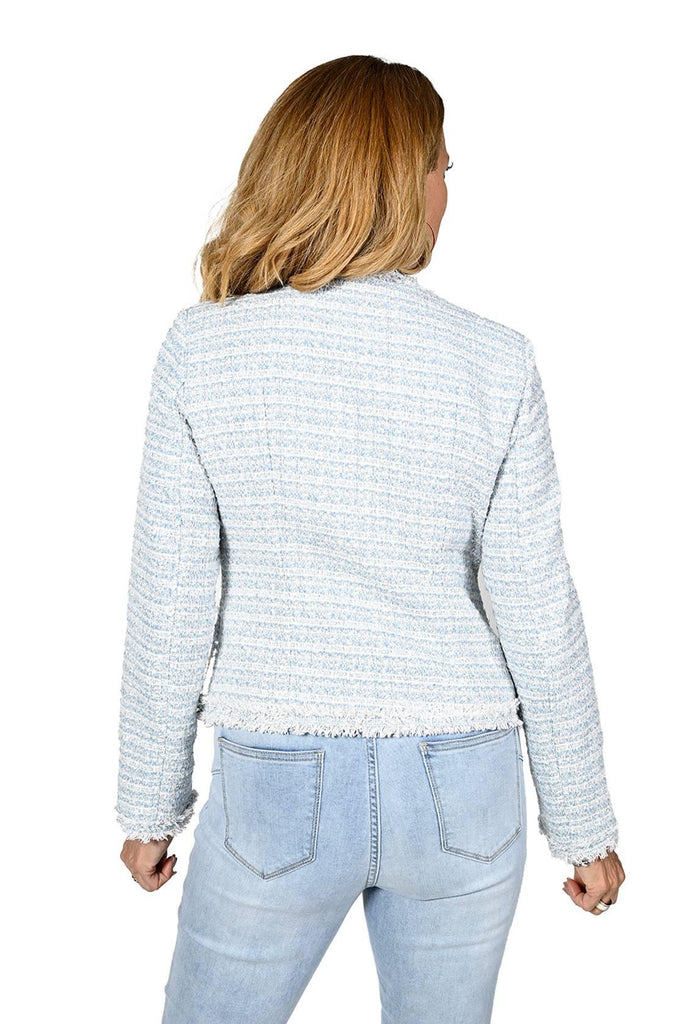 Woven Jacket in Light Blue & White - EumundiStyle